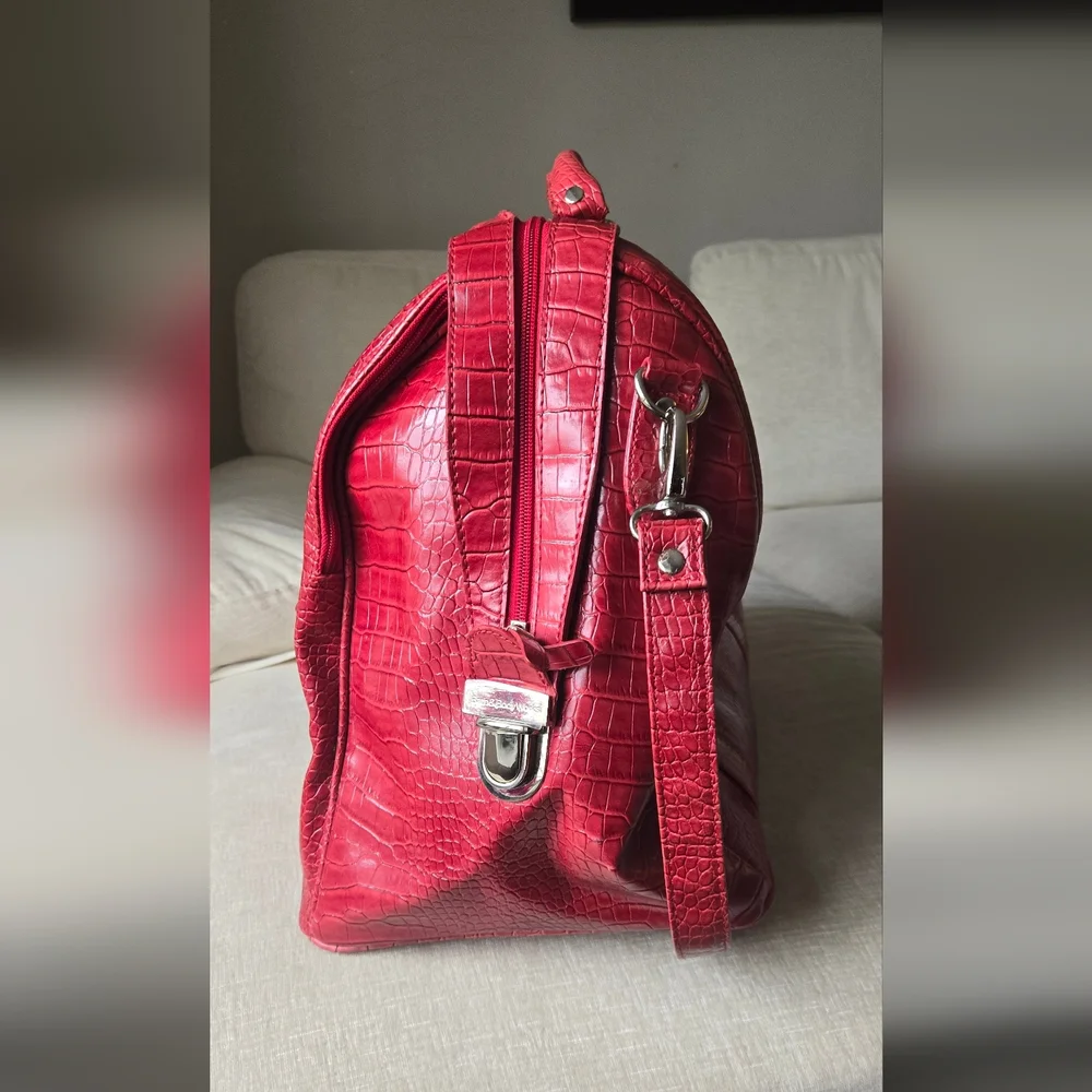 Bath & Body Works Red Crocodile-Embossed Men's Bag